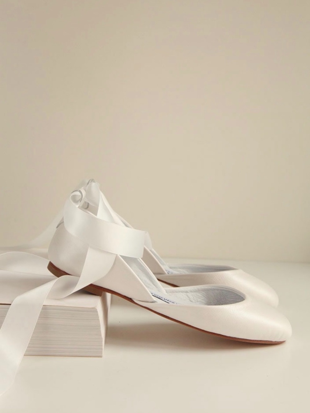 Flat Ballet Satin Ribbon Bridal Wedding Shoes